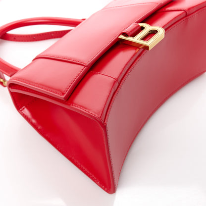 Balenciaga Shiny Box Calfskin Small Hourglass Top Handle Bag Bright Red 10 of 11