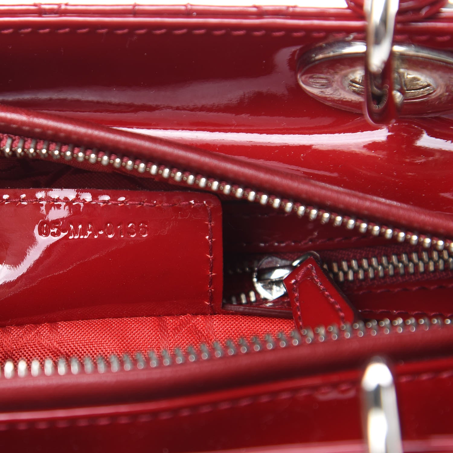 Christian Dior Patent Cannage Medium Lady Dior Red 7 of 10
