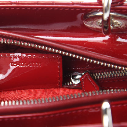 Christian Dior Patent Cannage Medium Lady Dior Red 7 of 10