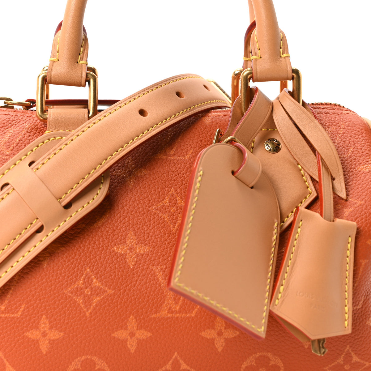 Louis Vuitton Calfskin Monogram Speedy P9 Bandouliere 20 Ochre 9 of 12