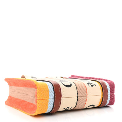 Chloe Cotton Calfskin Small Woody Striped Ribbon Tote Multicolor 4 of 10