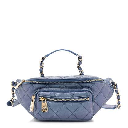 Chanel Iridescent Calfskin Quilted All About Waist Belt Bag Blue 1 of 13