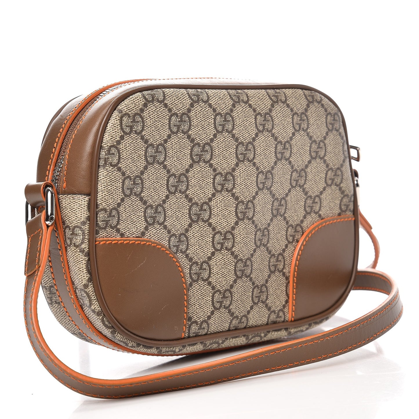 GG Supreme Monogram Web Small Shoulder Bag Brown