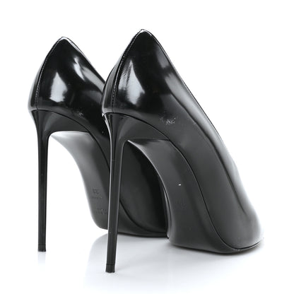 Saint Laurent Patent Calfskin Teddy High Vamp 105 Pumps 38 Black 4 of 10