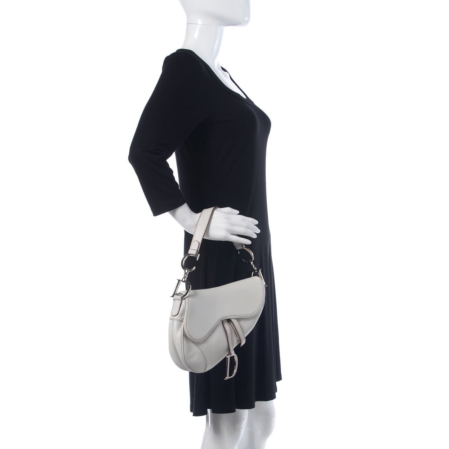Christian Dior Calfskin Saddle Bag White 2 of 16