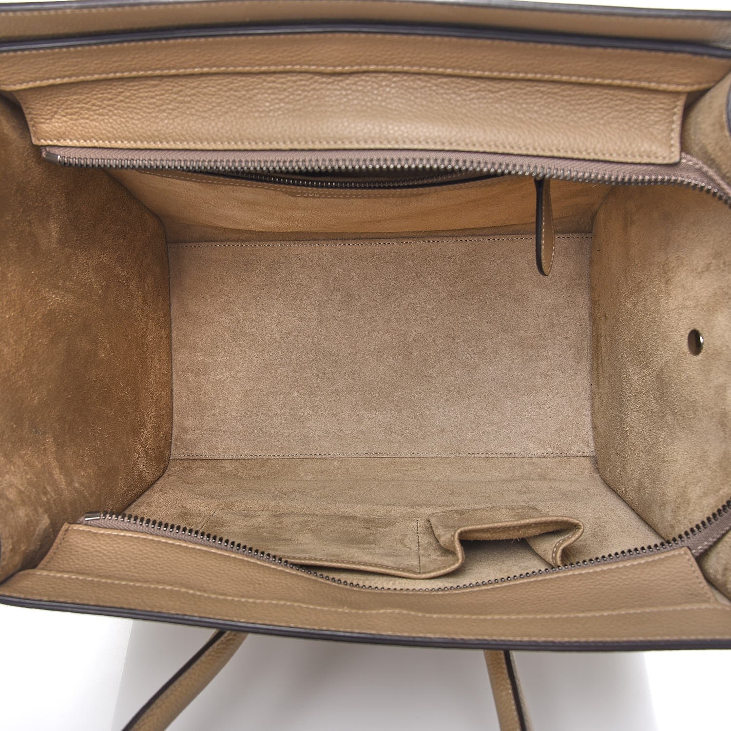 Celine Drummed Calfskin Mini Luggage Dune 5 of 12