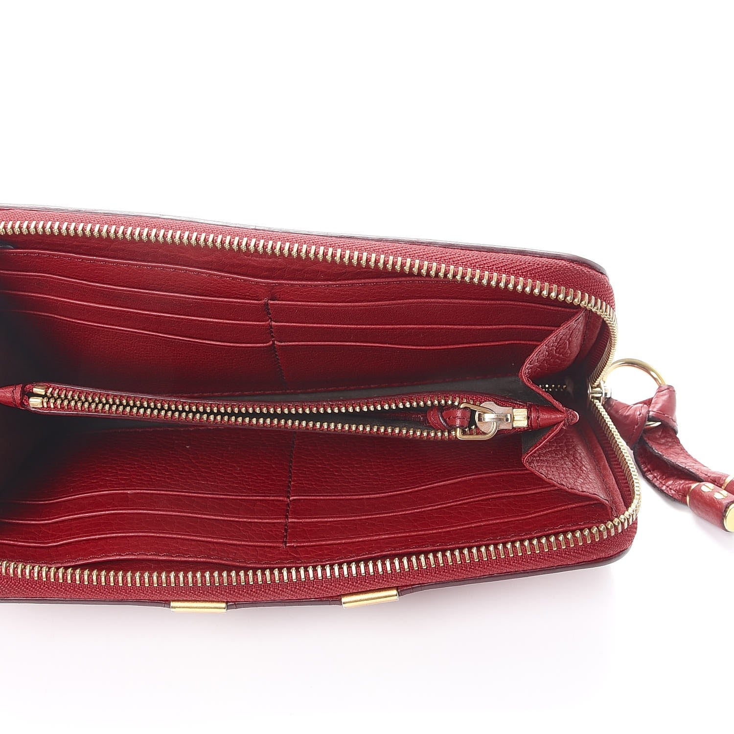 Chloe Grained Calfskin Marcie Long Zip Around Wallet Red 6 of 11