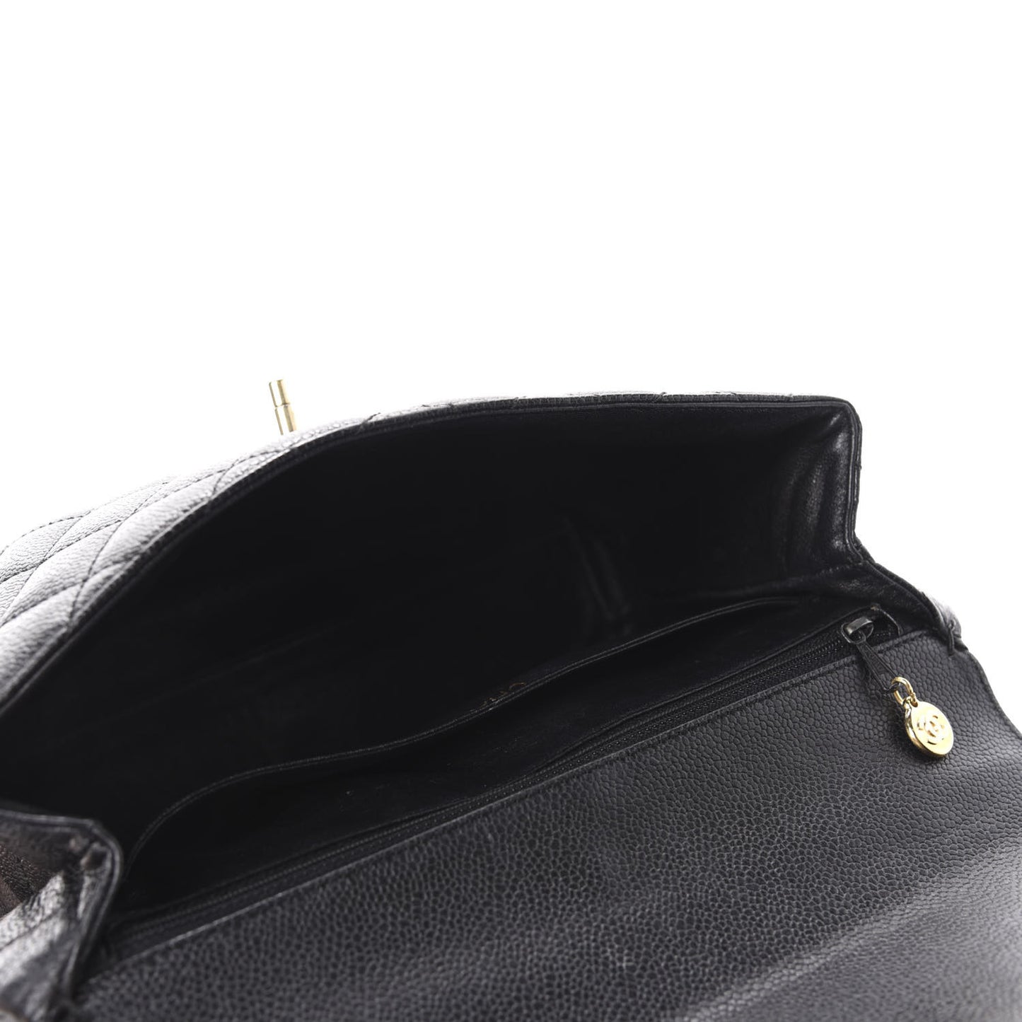 Caviar Quilted Jumbo Kelly Flap Black