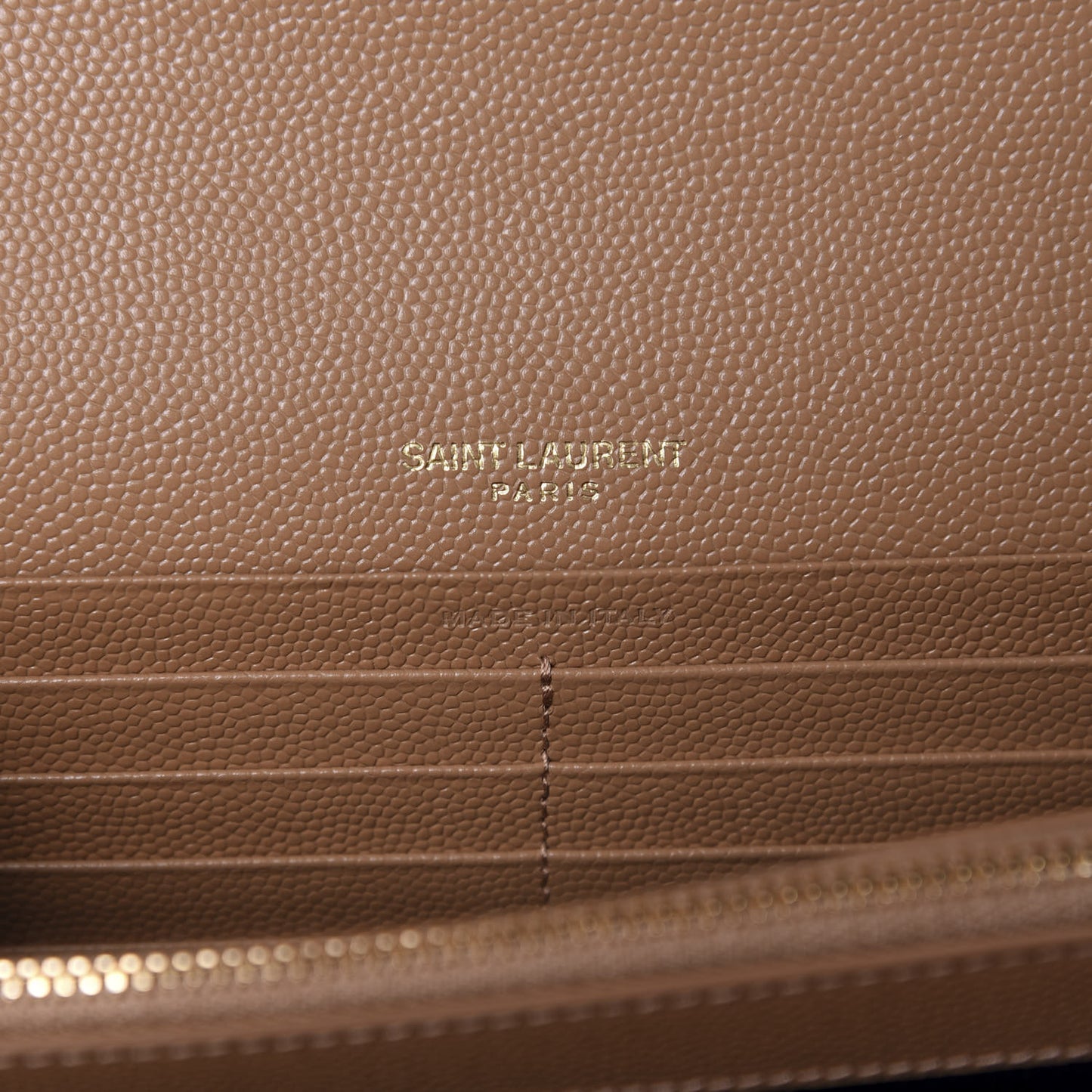 Grain De Poudre Mixed Matelasse Triquilt Monogram Chain Wallet Dune