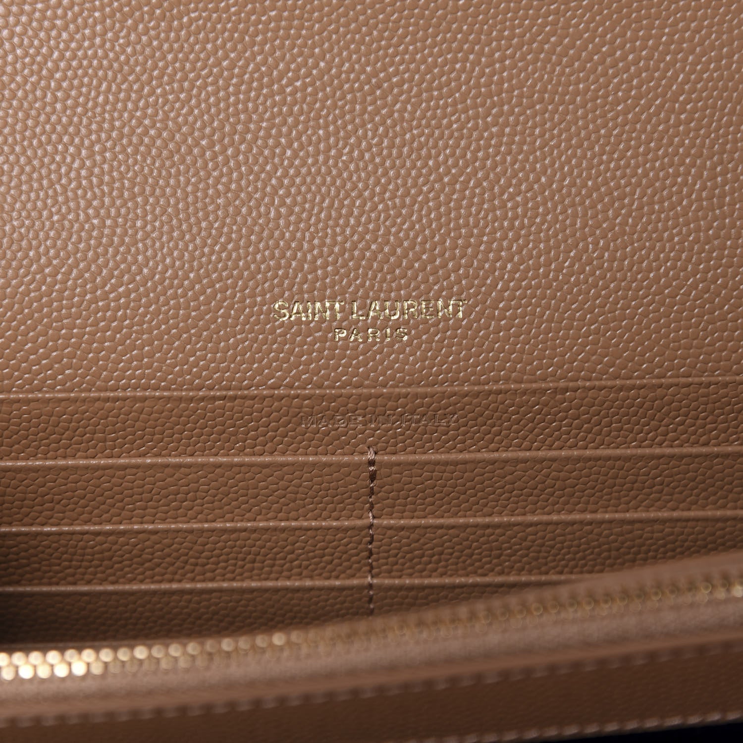 Saint Laurent Grain De Poudre Mixed Matelasse Triquilt Monogram Chain Wallet Dune 8 of 11