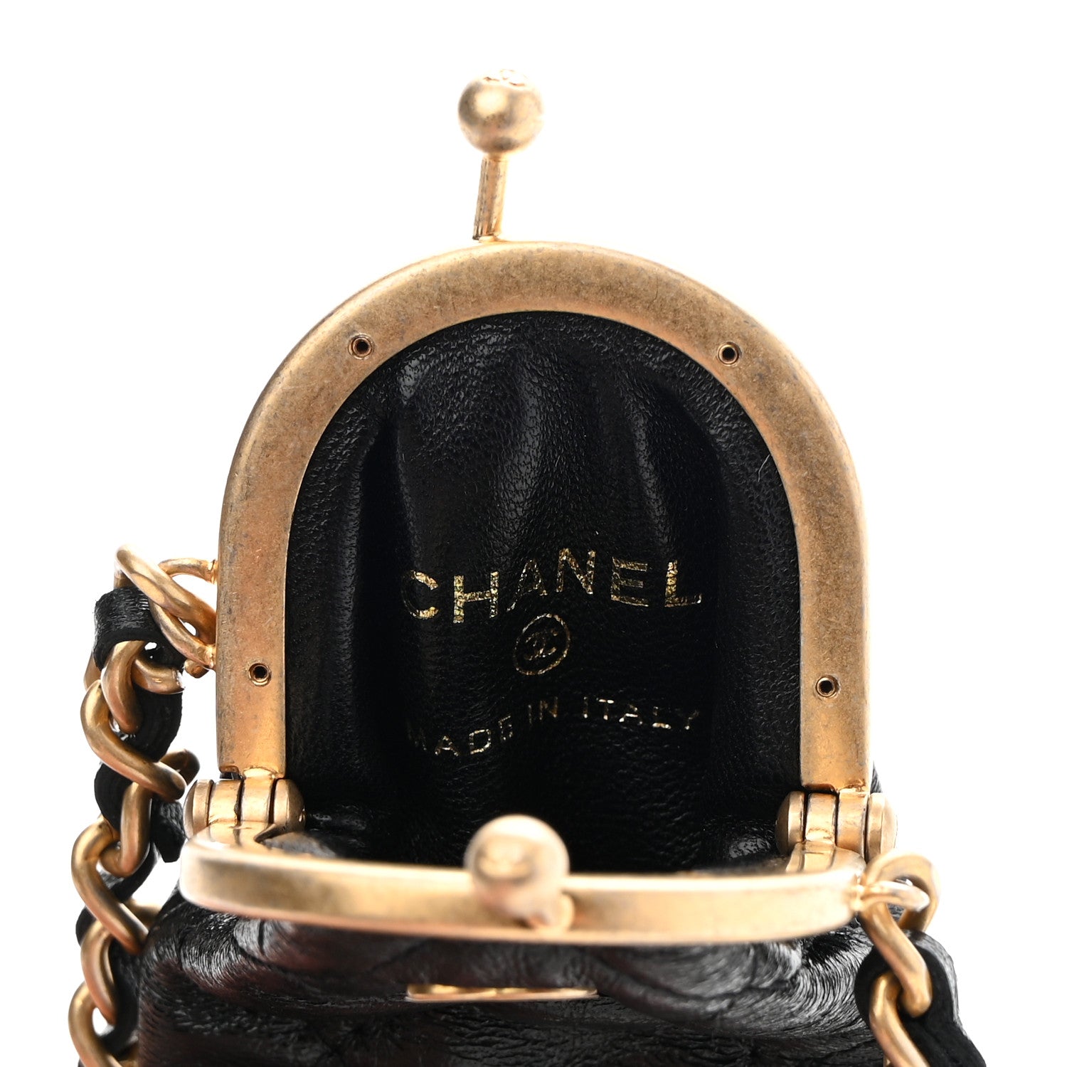 Chanel Lambskin Quilted Lipstick Case On Chain Black 5 of 9
