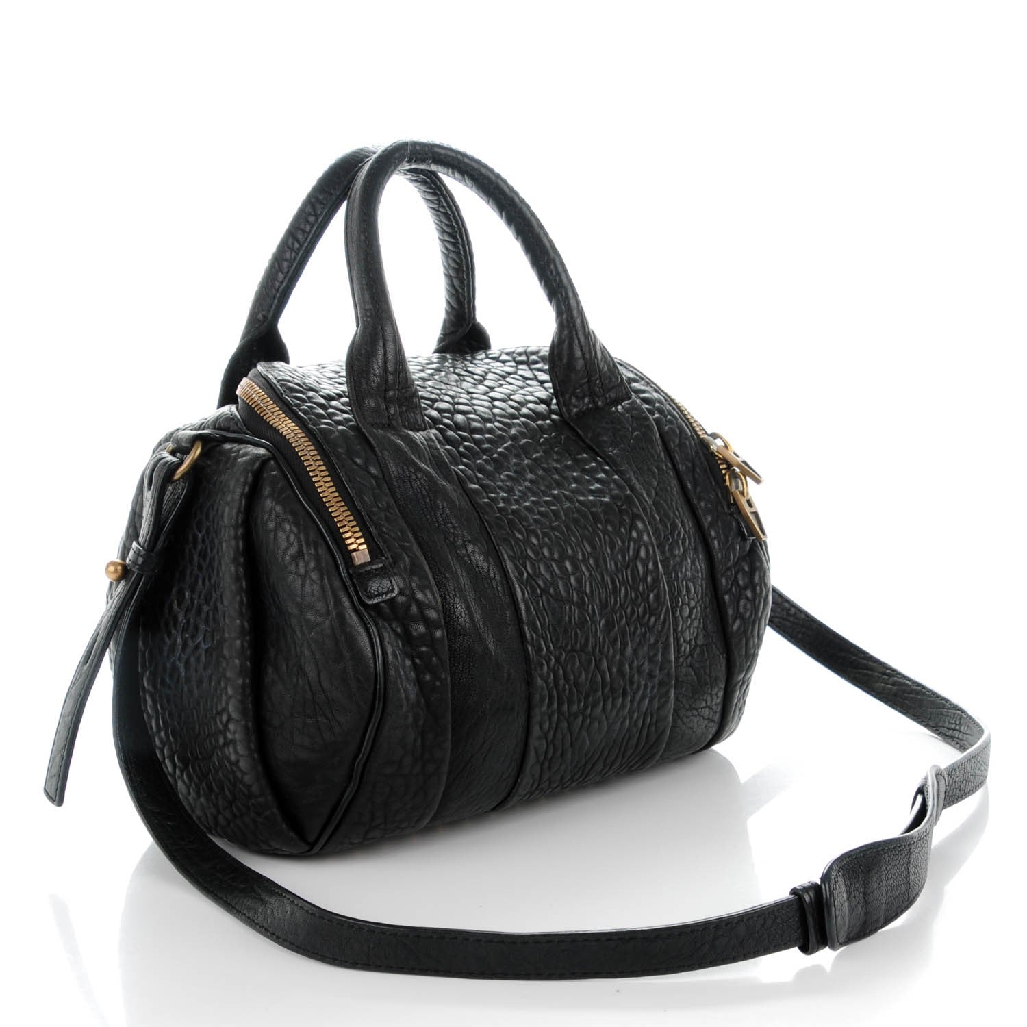 Alexander Wang Pebbled Lambskin Rockie Black Antique Brass Hardware 3 of 8