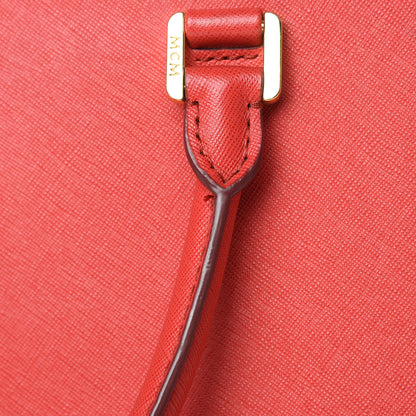 MCM Saffiano Nuovo Tote Hot Coral 13 of 13