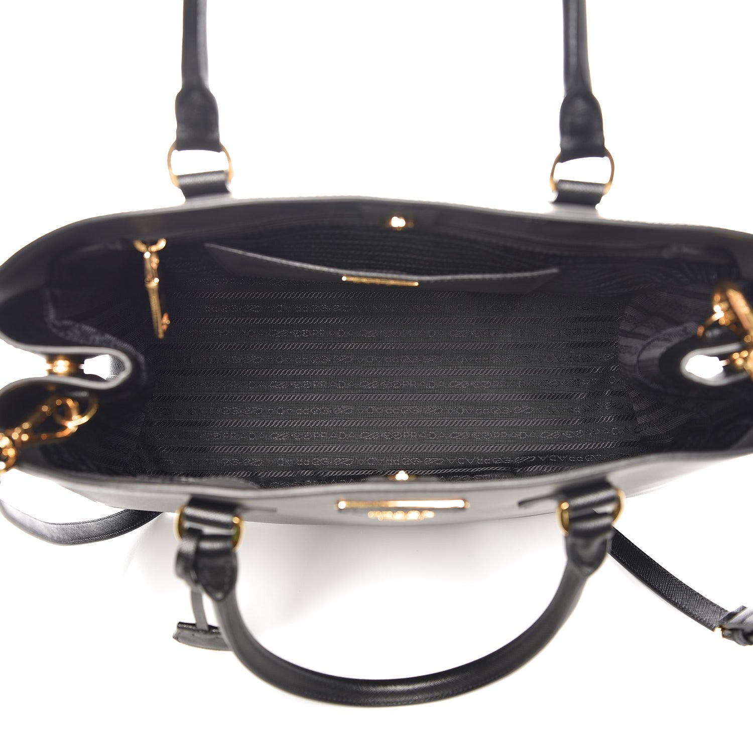 Prada Saffiano Lux Medium Bi-Color Tote Nero Black Marmo 5 of 7
