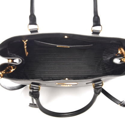Prada Saffiano Lux Medium Bi-Color Tote Nero Black Marmo 5 of 7