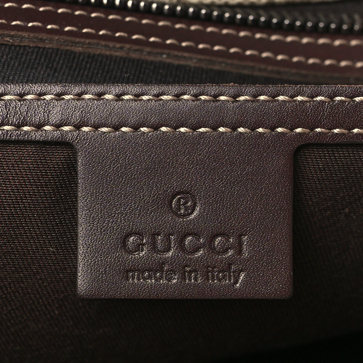 Gucci GG Supreme Monogram Medium Zippered Shopping Tote Dark Brown 6 of 9