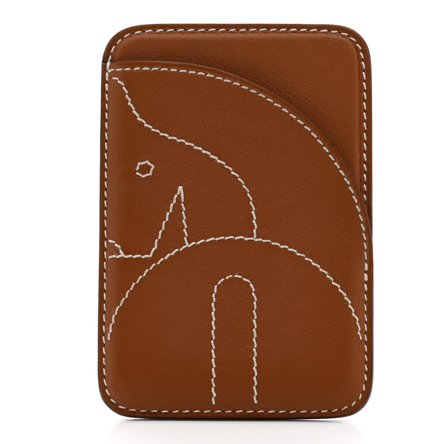 Swift Stitched Cheval MagSafe Card Holder Gold