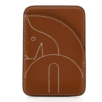 Hermes Swift Stitched Cheval MagSafe Card Holder Gold 1 of 6