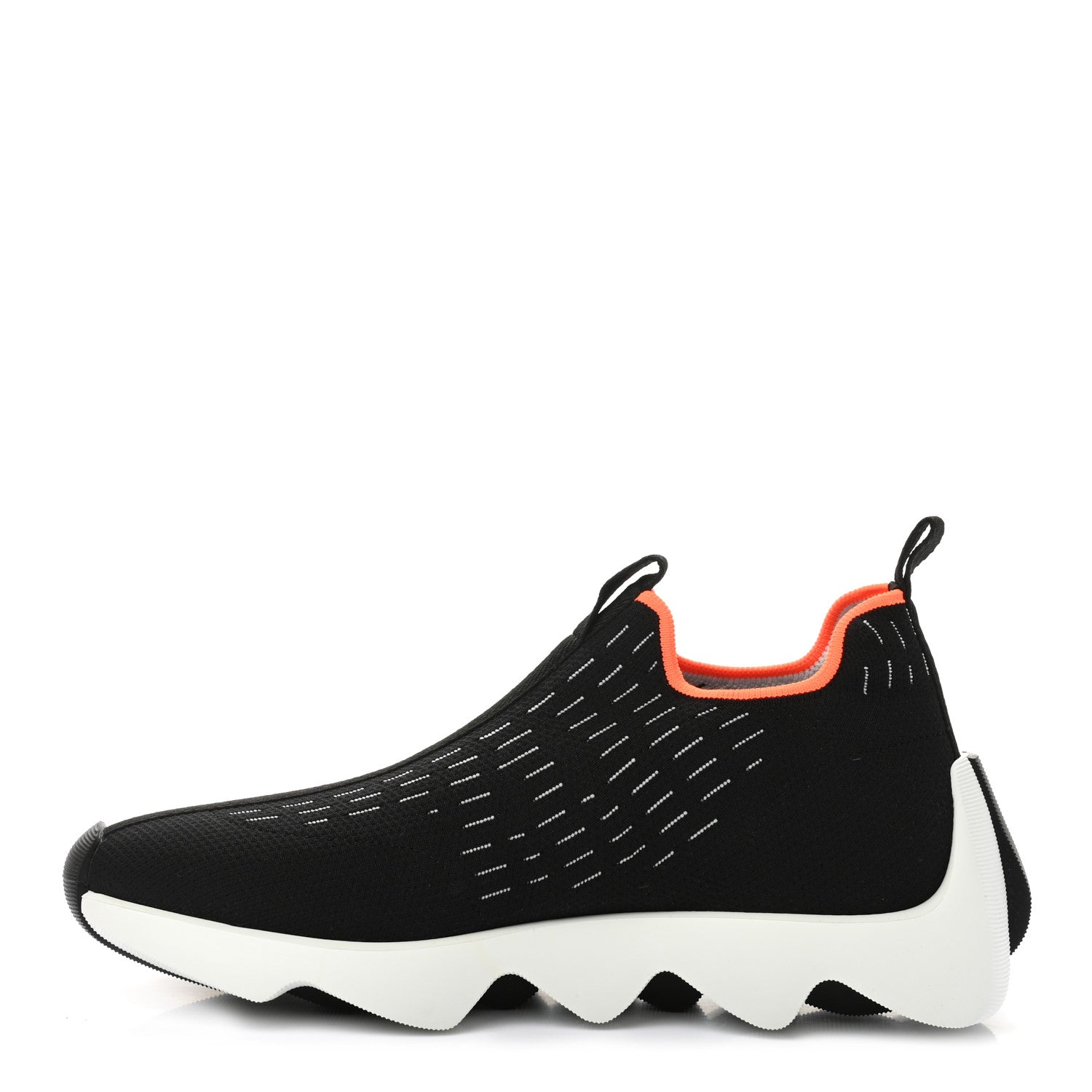 Hermes Technical Canvas Goatskin Womens Eclair Sneakers 38 Black 1 of 12
