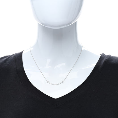 Tiffany 18K White Gold Small T Smile Pendant Necklace 3 of 4