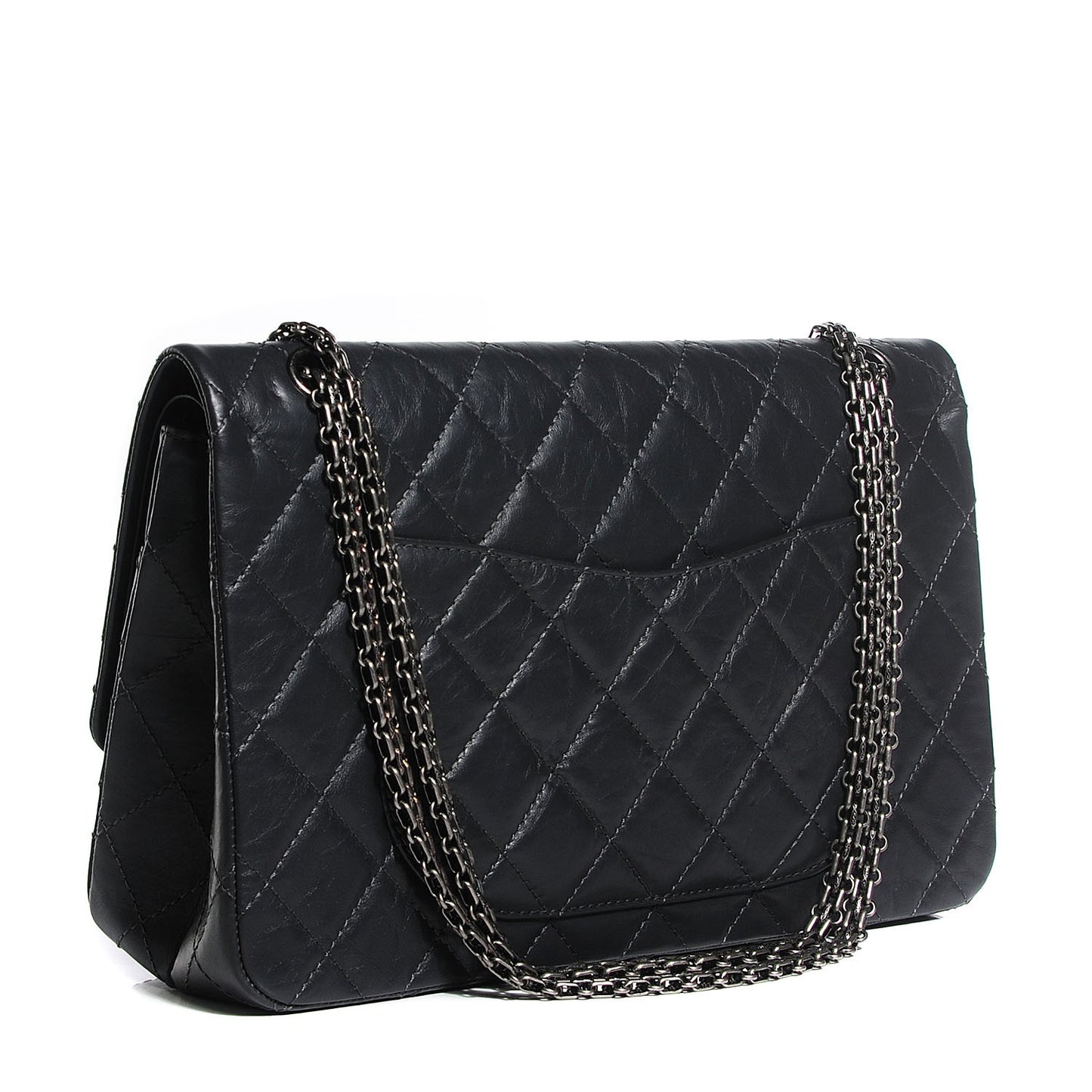 Aged Calfskin 2.55 Reissue 227 Flap Dark Grey