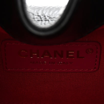 Chanel Shiny Aged Calfskin CC Chain Mini Drawstring Bag Black 6 of 10