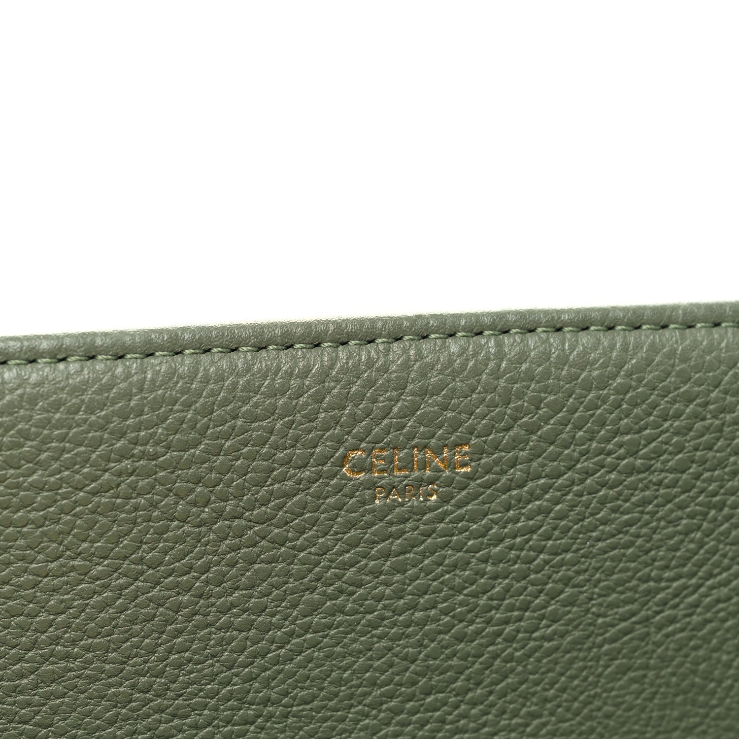 Celine Grained Calfskin Maillon Triomphe Medium Cabas Light Khaki 7 of 9