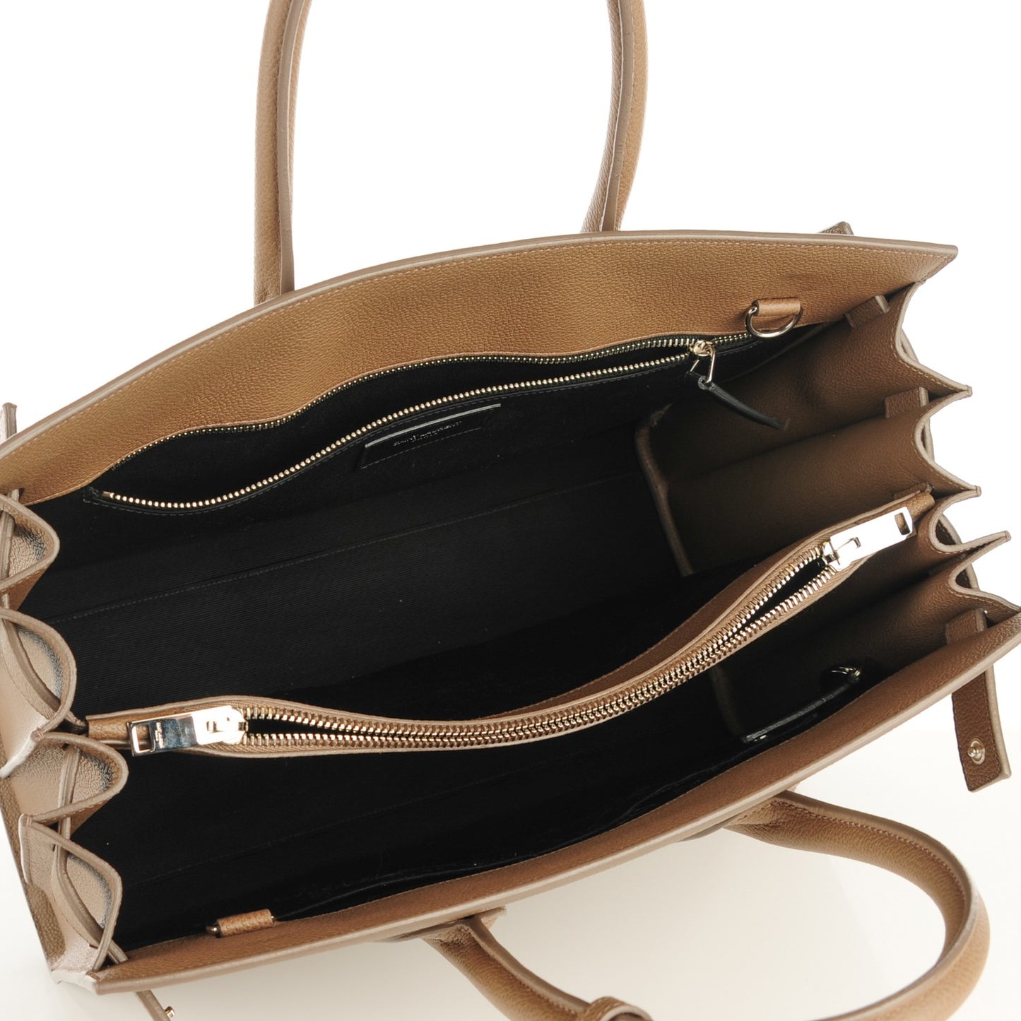 Grained Calfskin Small Sac De Jour Taupe