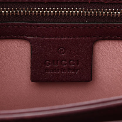 Gucci Snakeskin Bamboo Medium Lady Lock Top Handle Bag Burgundy 6 of 9