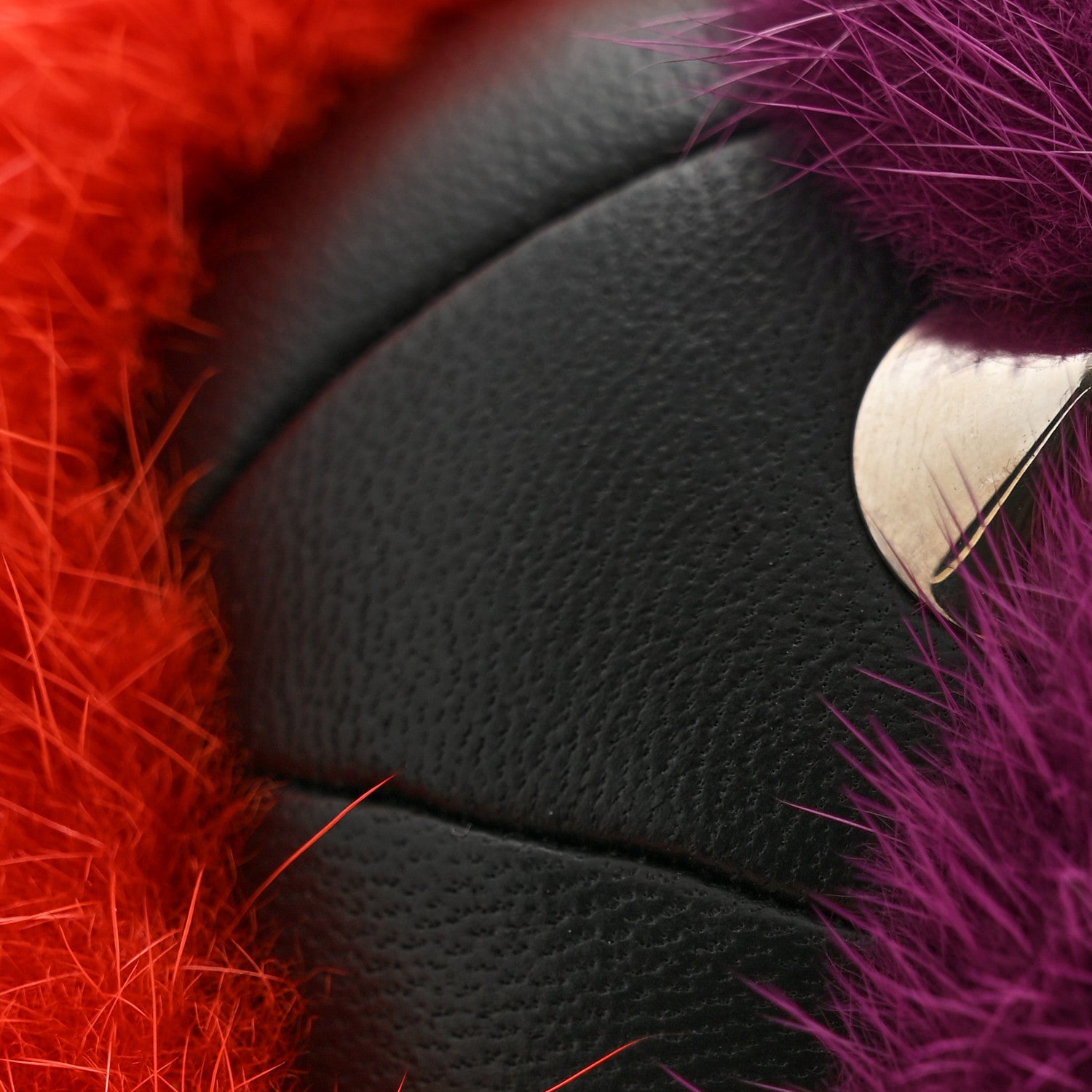 Fendi Mink Goat Fur QuTweet Funkyfur Bag Bug Charm Red 1859288