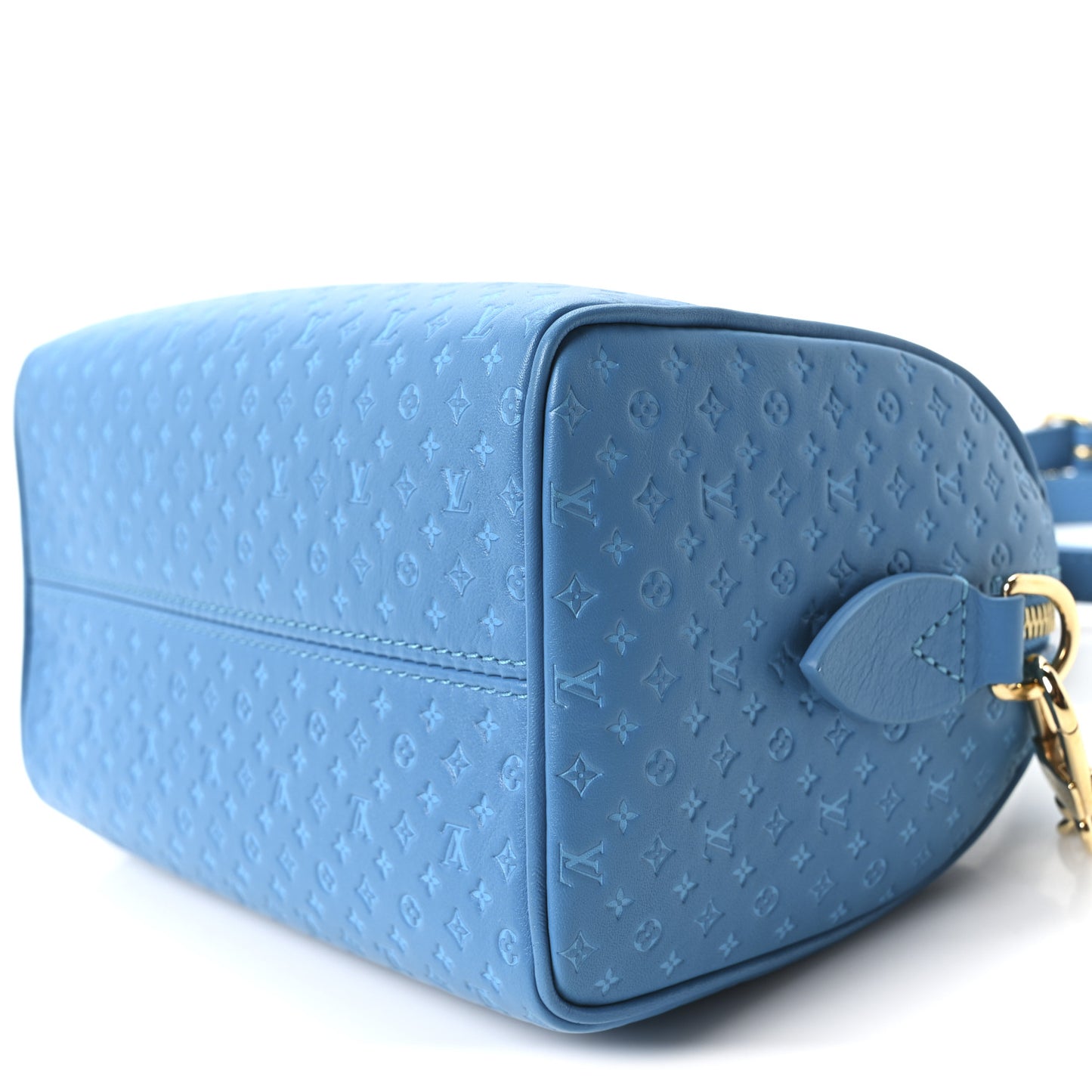 Calfskin Nanogram Embossed Speedy Bandouliere 20 Blue