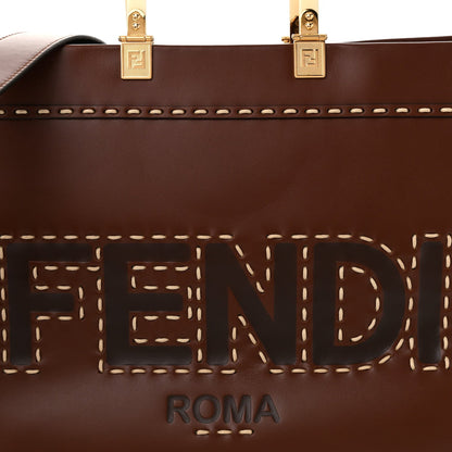 Fendi Vitello King Plexiglass Macro Stitchings Medium Fendi Sunshine Shopper Tote Praline 7 of 12