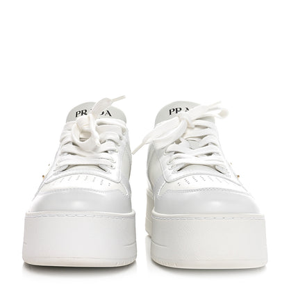 Prada Vitello Rois Triangle Womens Downtown Platform Low Top Sneakers 40 White 3 of 9