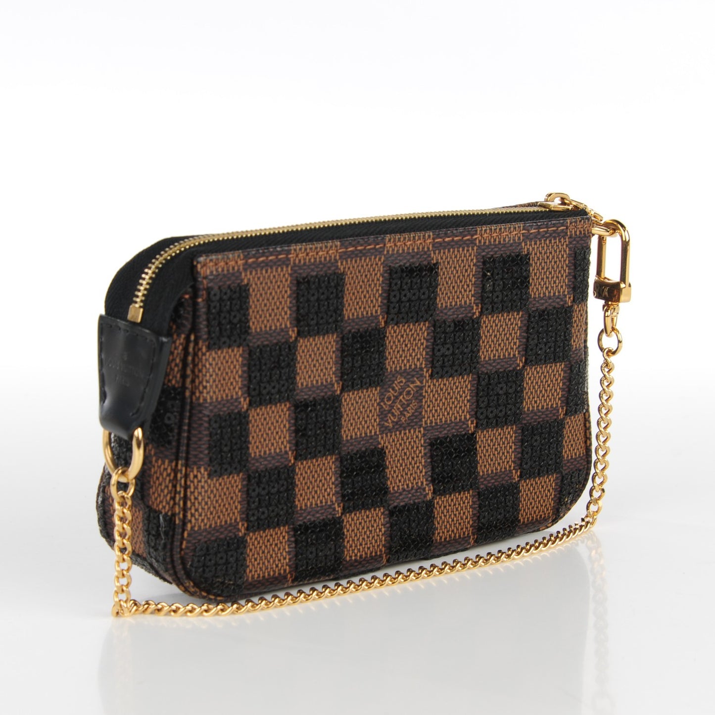 Damier Paillettes Mini Pochette Accessories Black