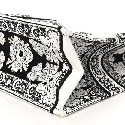 Christian Dior Canvas Butterfly Bandana Embroidered Medium Book Tote Black White 10 of 10