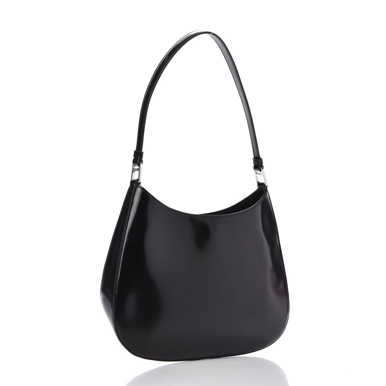 Prada Spazzolato Cleo Shoulder Bag Black 3 of 9