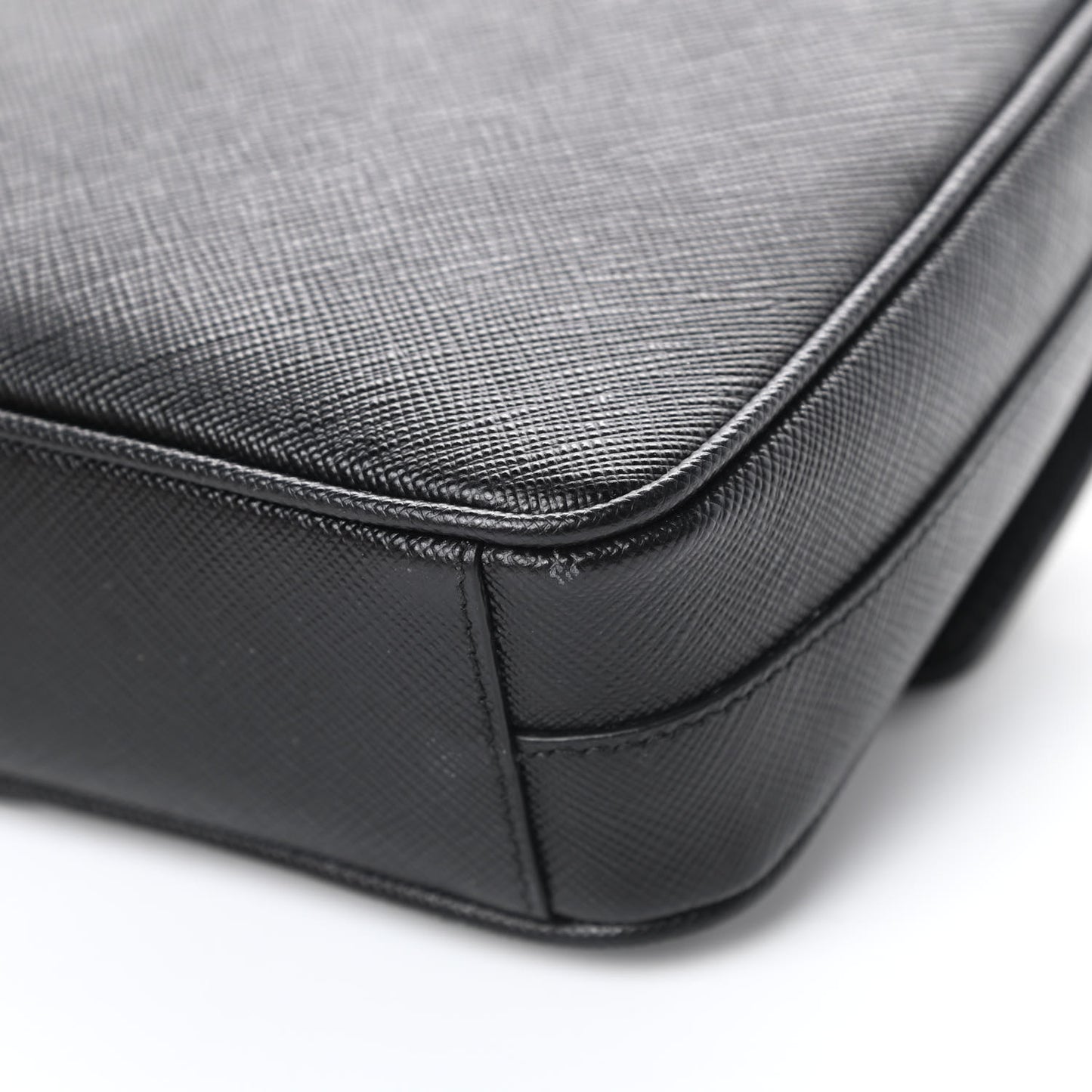 Saffiano Flap Shoulder Bag Black