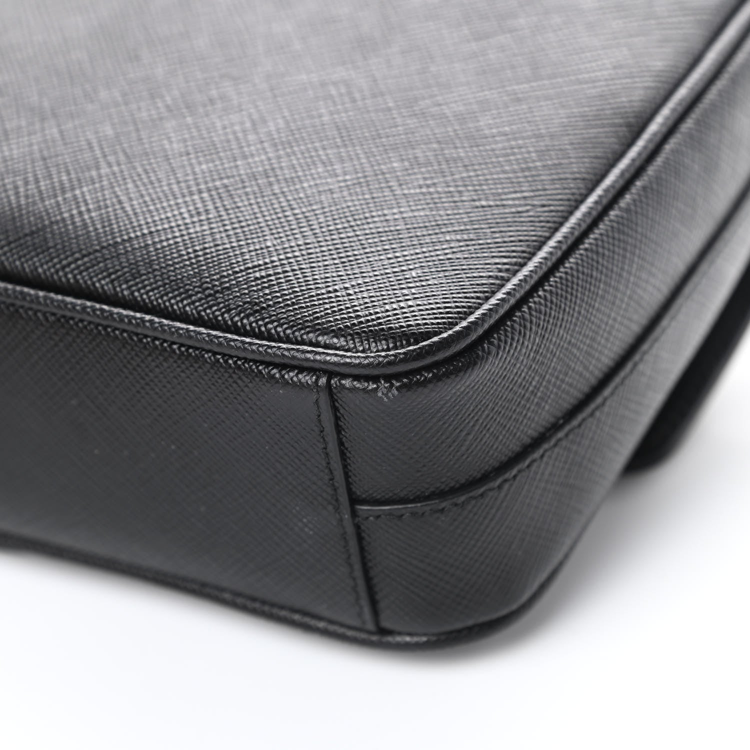 Prada Saffiano Flap Shoulder Bag Black 12 of 14