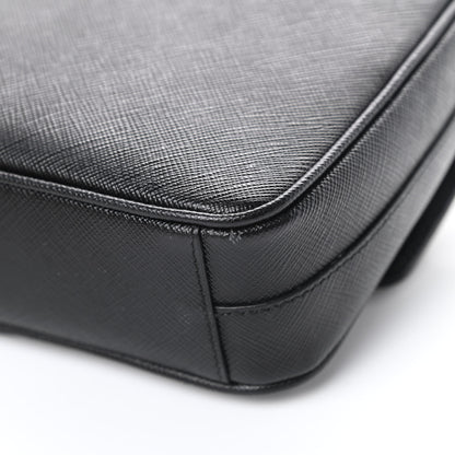 Prada Saffiano Flap Shoulder Bag Black 12 of 14