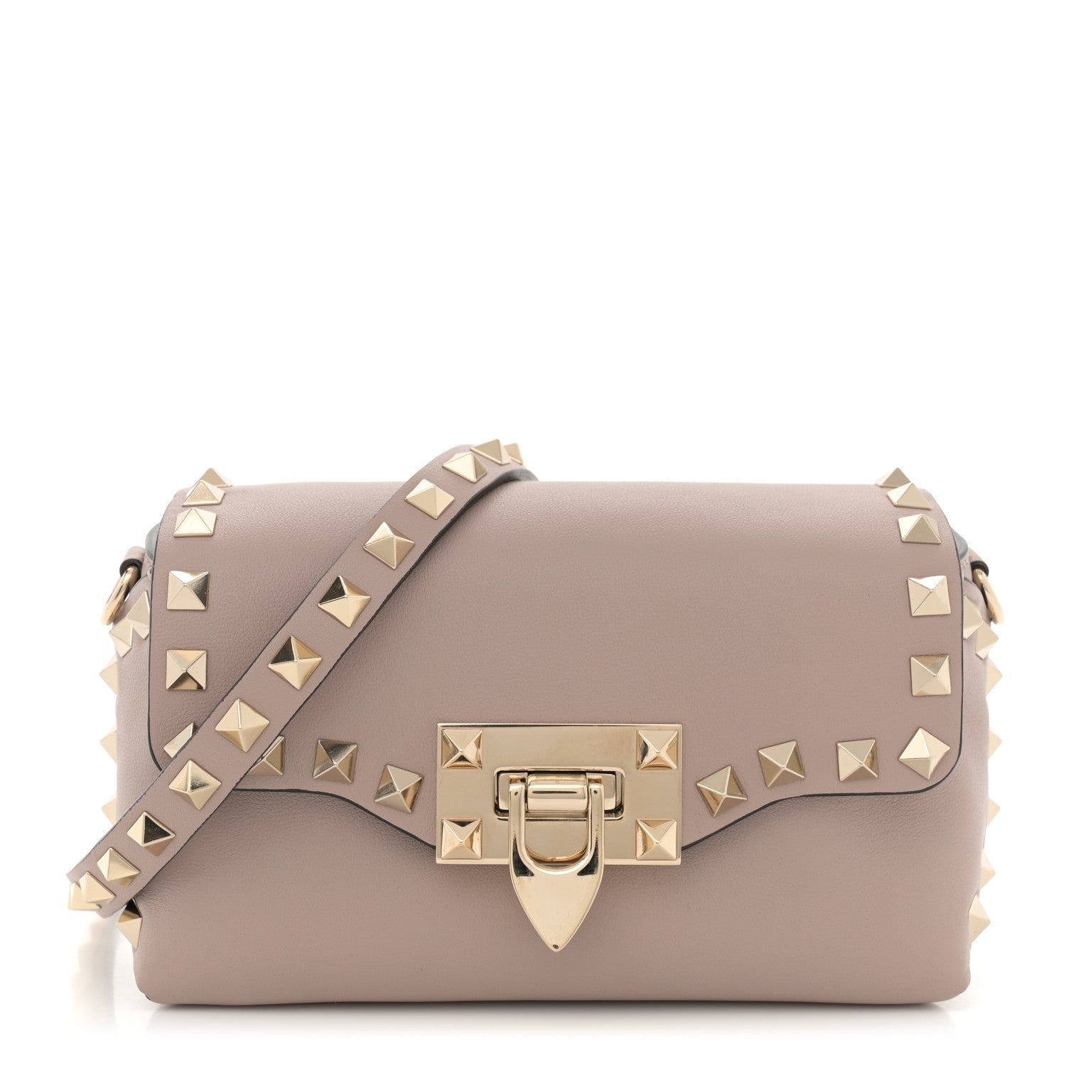 Valentino Garavani Calfskin Mini Rockstud Crossbody Bag Poudre 1 of 10