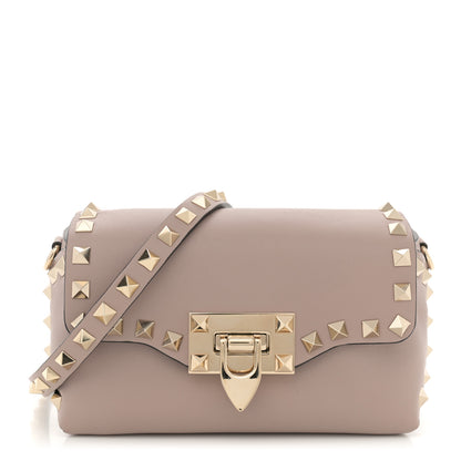 Valentino Garavani Calfskin Mini Rockstud Crossbody Bag Poudre 1 of 10