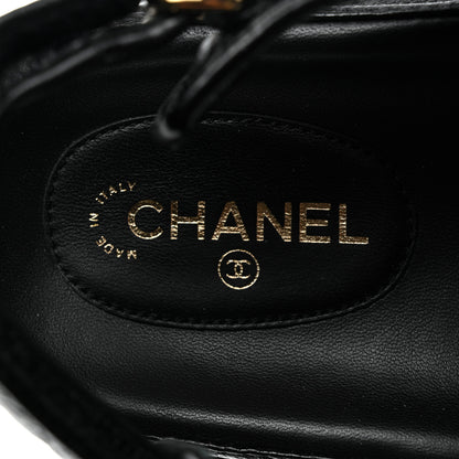 Chanel Grained Calfskin Velcro Dad Sandals 39.5 Black 6 of 8