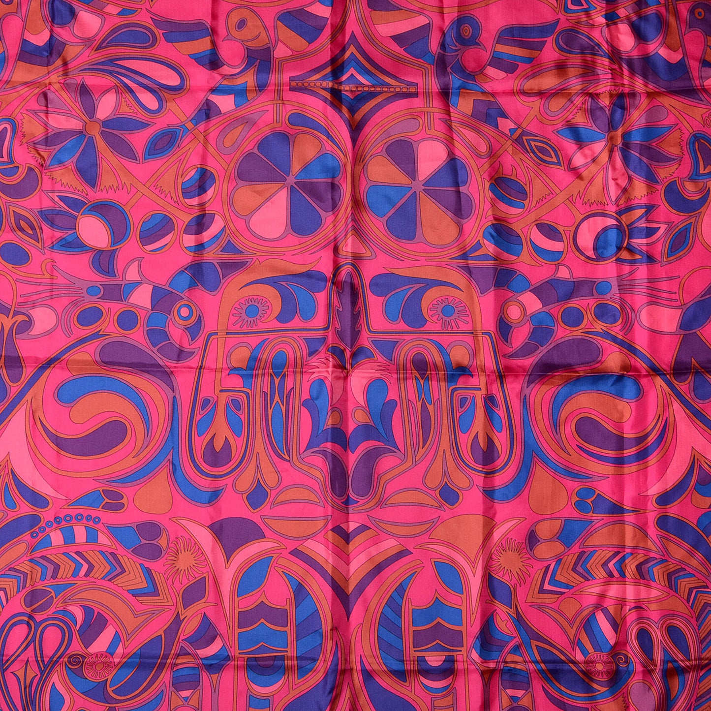 Silk Twill Giant Plume Folklore d'Henri d'Origny Scarf 140