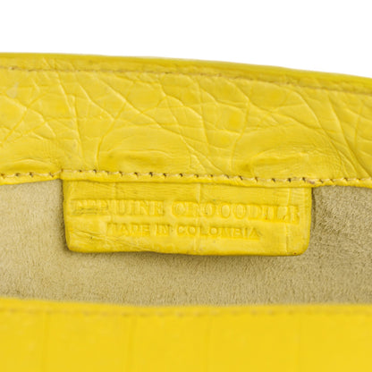 Nancy Gonzalez Crocodile Soft Flap Clutch Yellow 7 of 7