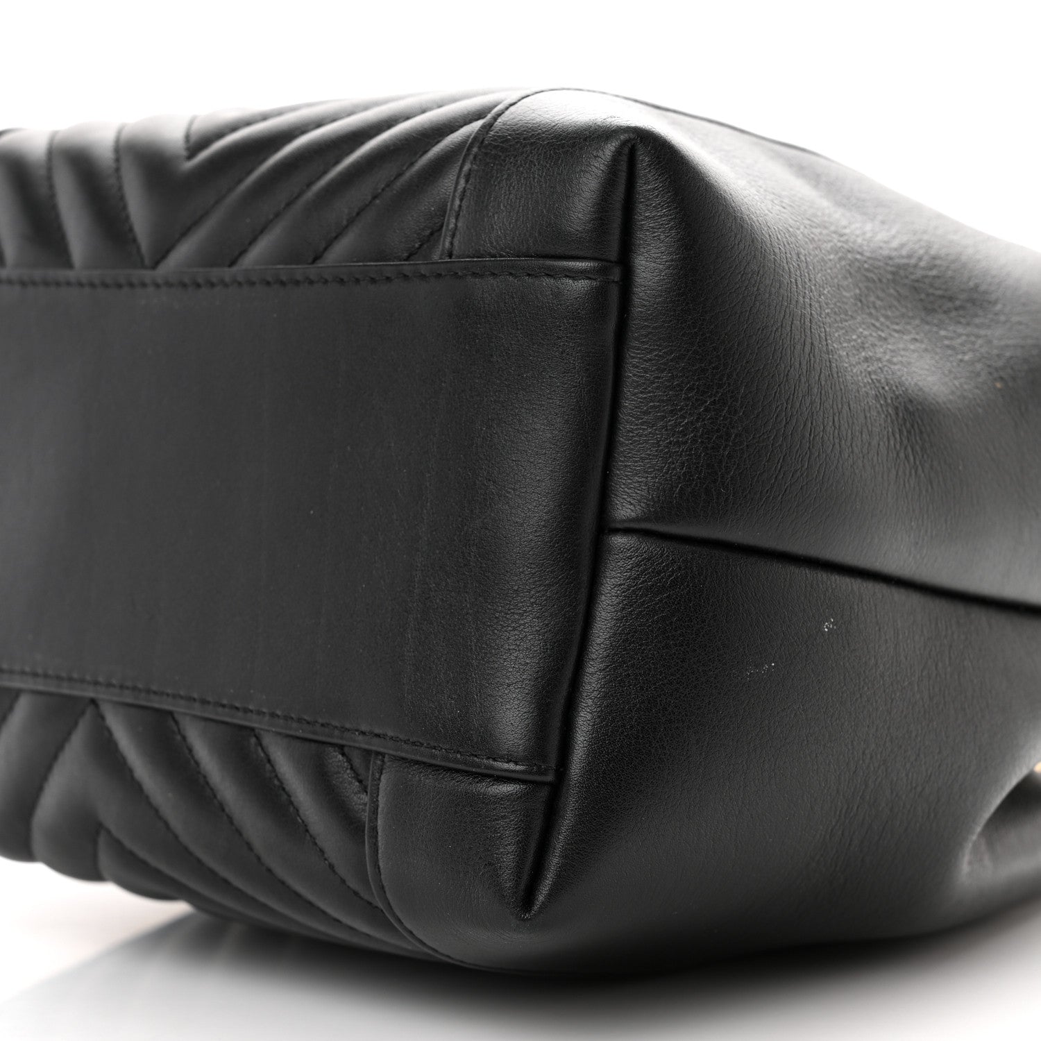 Chanel Calfskin Quilted Daily Chevron Drawstring Bag Black 10 of 15