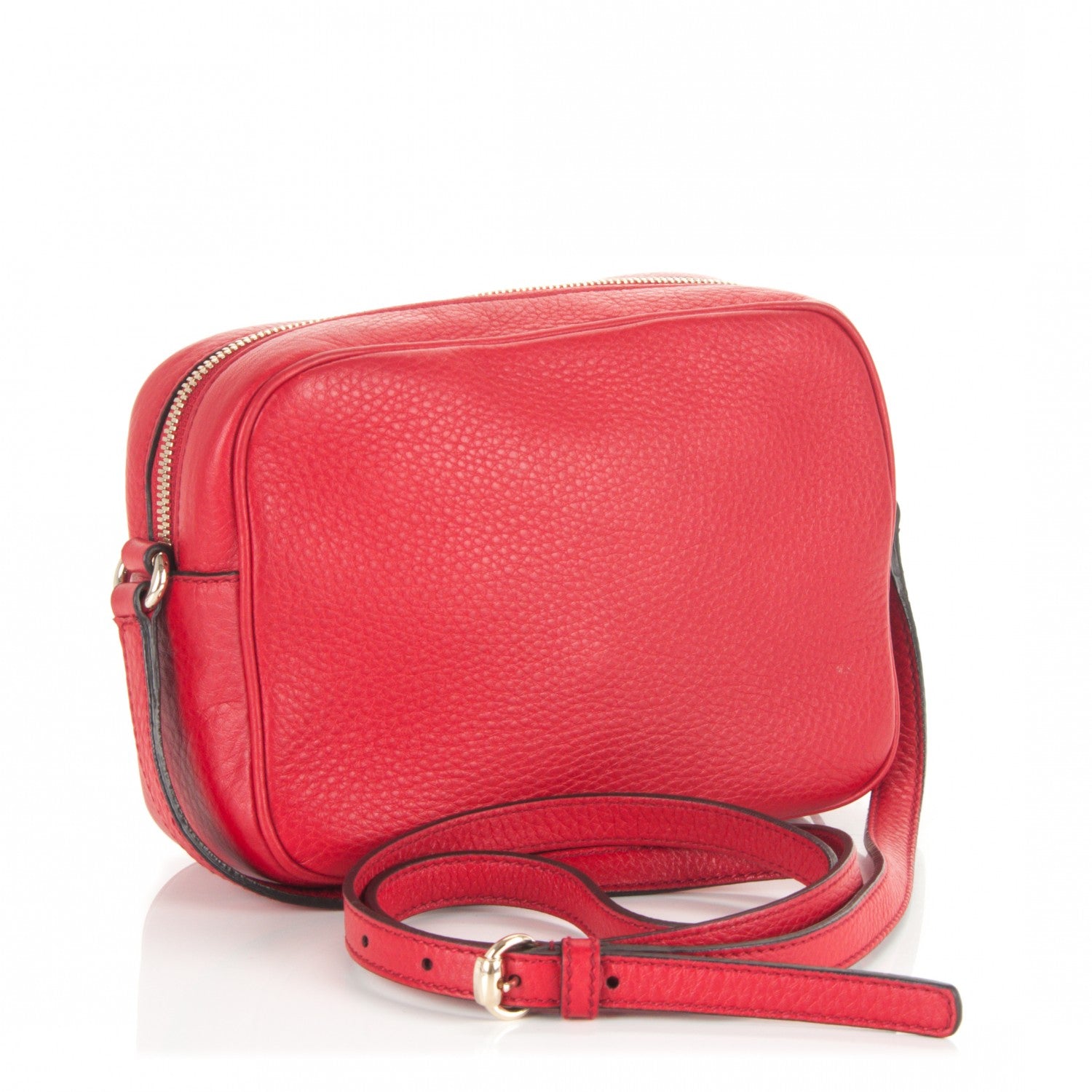 Gucci Pebbled Calfskin Small Soho Disco Bag Tabasco Red 3 of 7
