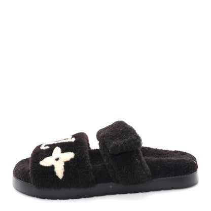 Louis Vuitton Shearling Monogram Giant LV Sunset Flat Comfort Mule 38 Brown 1 of 9