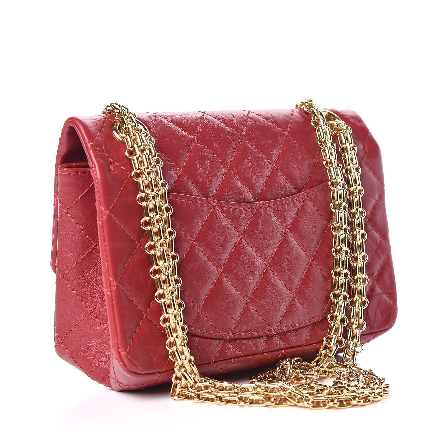 Chanel Aged Calfskin Quilted 2.55 Reissue Mini Flap Red 4 of 12