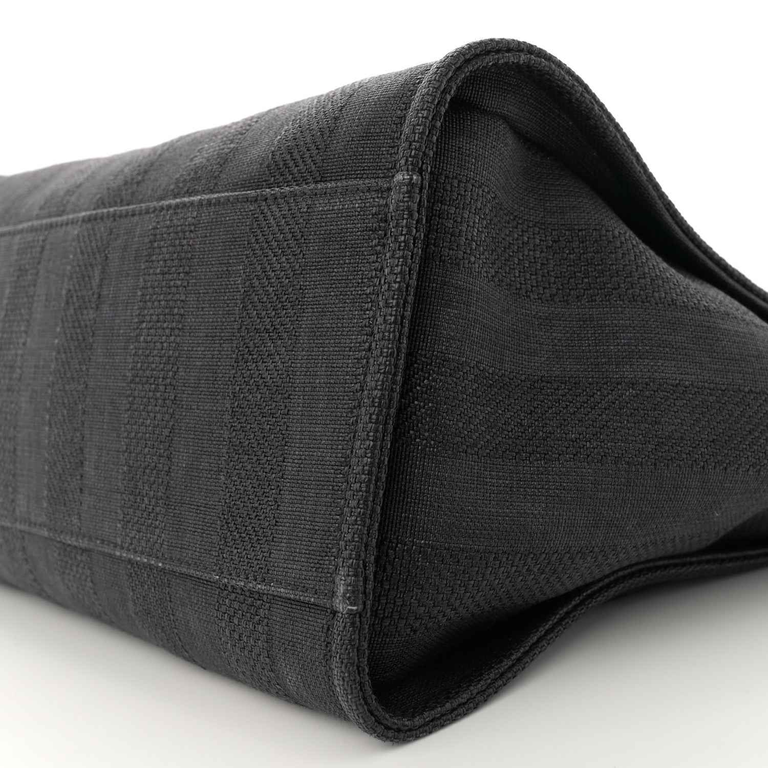 Chanel Mixed Fibers Calfskin Striped Medium Deauville Tote Black 10 of 12