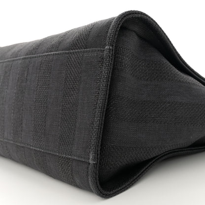 Chanel Mixed Fibers Calfskin Striped Medium Deauville Tote Black 10 of 12